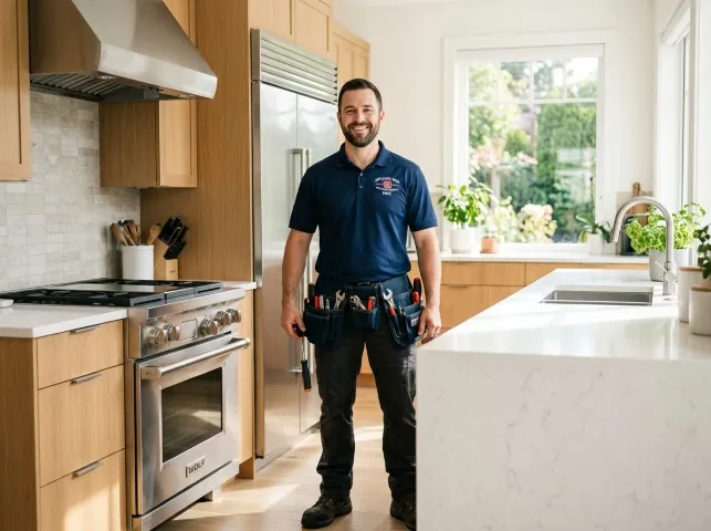 Appliance Repair Hero technician in a Broadford, VA kitchen after an appliance repair